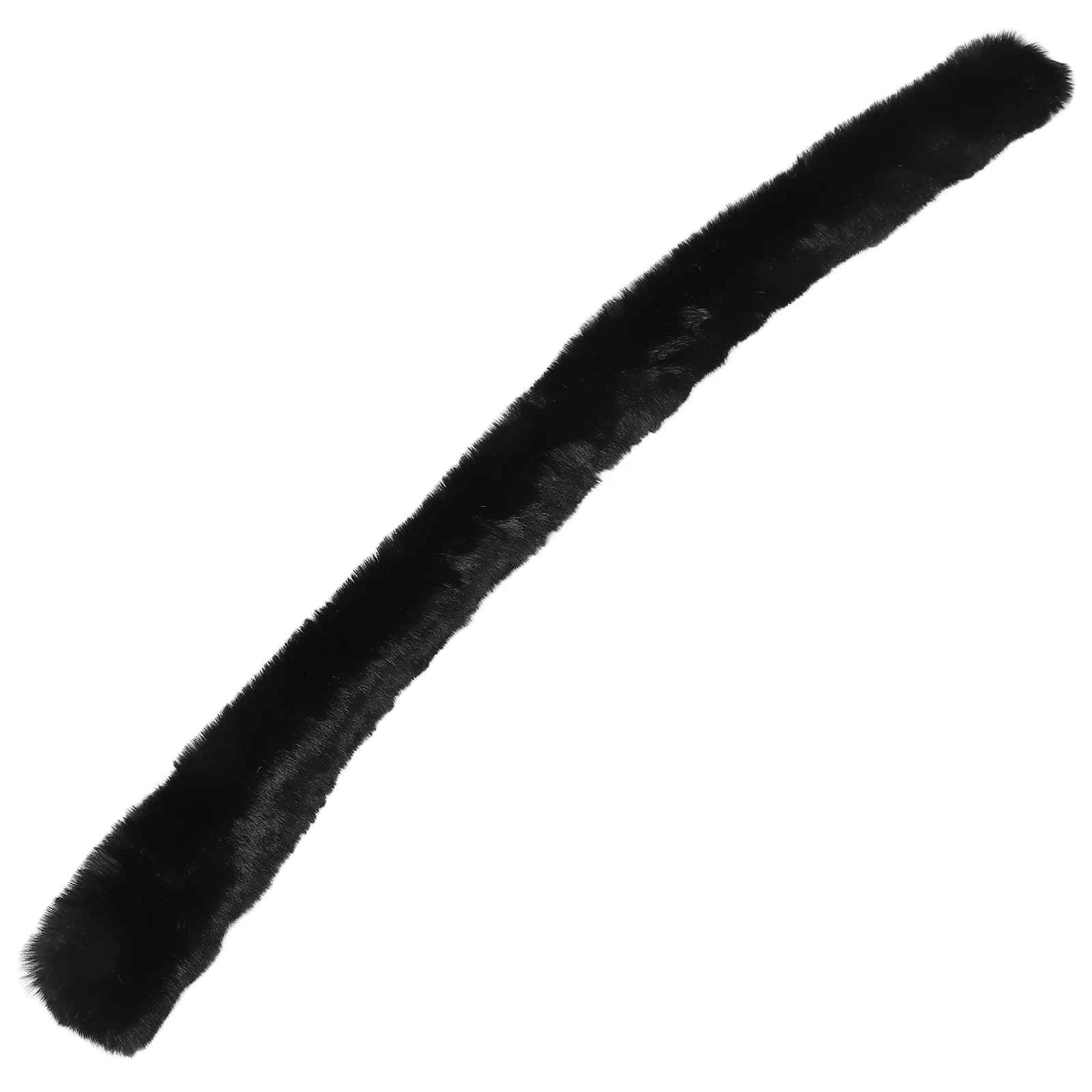 

Faux Raccoon Scarf Long Winter Warm Neck Wrap Soft Nylon Black Soft Fox Furry Stole Women Accessories