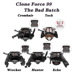 Décennie s de construction Star VANpour enfants, The Bad Batch Clone, Troopers Hunter, Crosshair Module, Wrecker Echo, Bricks, Action Figure Toys