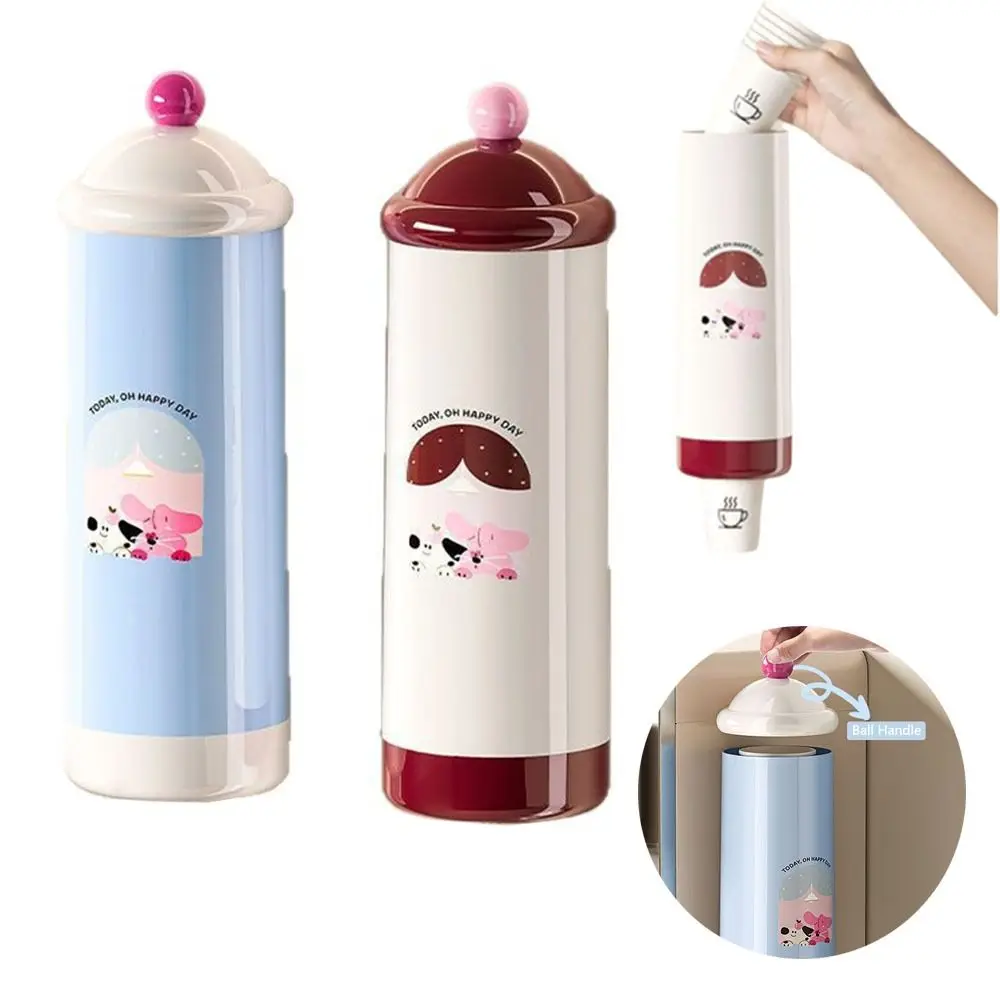 

Wall-Mounted Disposable Cup Holder Punch-Free Dust-Proof Automatic Cup Dispenser Space Saving Automatic Drop