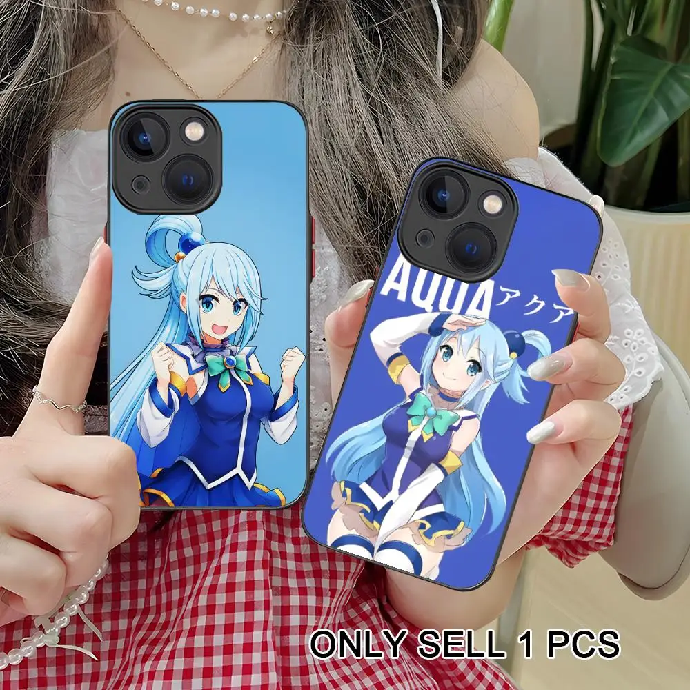 

Чехол для телефона Konosuba Aqua Silicone для iPhone 17 16 15 14 13 12 11 X XR XS Air Pro Max Plus Mini, цветной