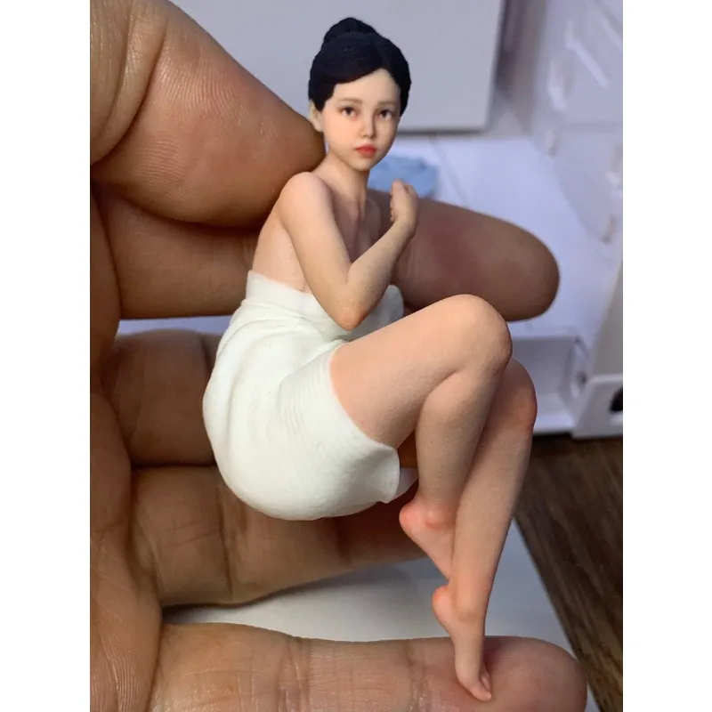 

1/16 1/18 1/12 Scale Sexy Bathrobe Beauty Sculpture Miniature Female Soldier Dolls Car Scene Ornament Action Figure Model