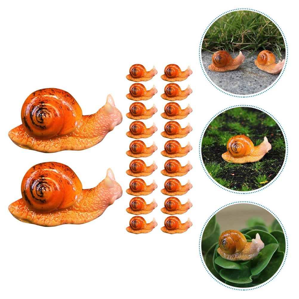 

25pcs Mini Resin Ornament Garden Micro Landscape Decoration Small Snail Statues Adorable Garden Snail Miniature Crafts Balcony