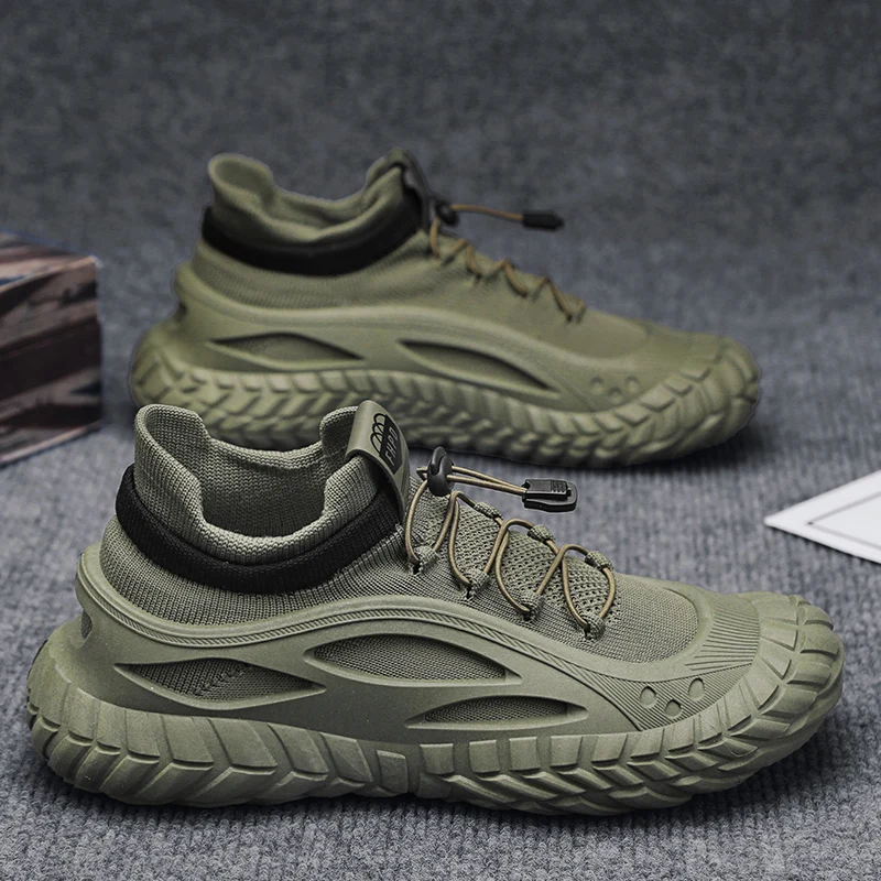 

Men's Safety Shoes Summer Construction Site Casual Sports Breathable Green Liberation Shoes Soft Bottom Mountain Running