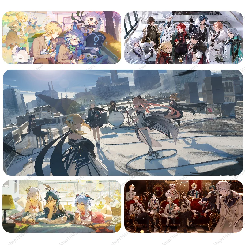 Game Genshin Mousepad Gaming Mouse pad Gamer Pc Accessories Deskmat Keyboard Mat Desk Protector Mause Pads