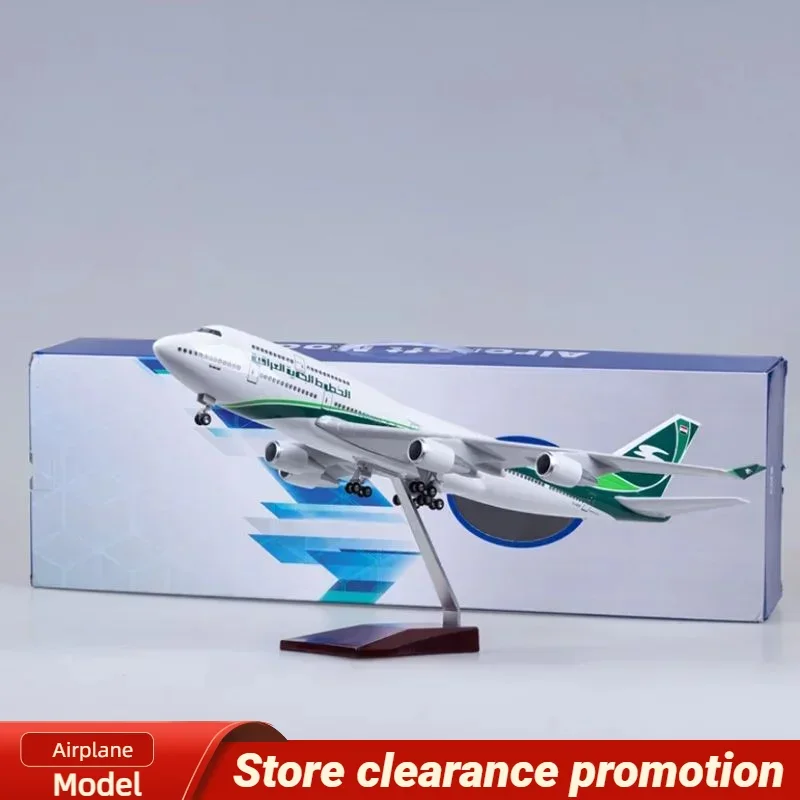 1/150 Scale 747 IRAQI  Airways Diecast Model Airplane Resin Aircraft Plane With Light And Wheels Collection Display Fans Toys