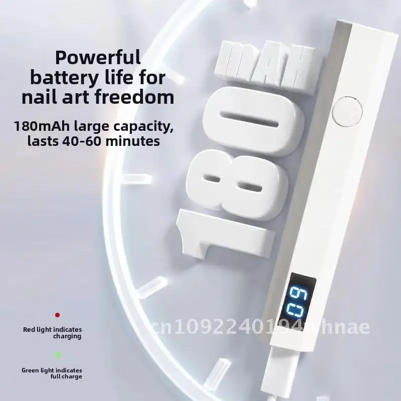 ハンドヘルドデジタルディスプレイネイルアートランプミニ光線療法ベーキングランプネイルプレート用電力貯蔵一言制御