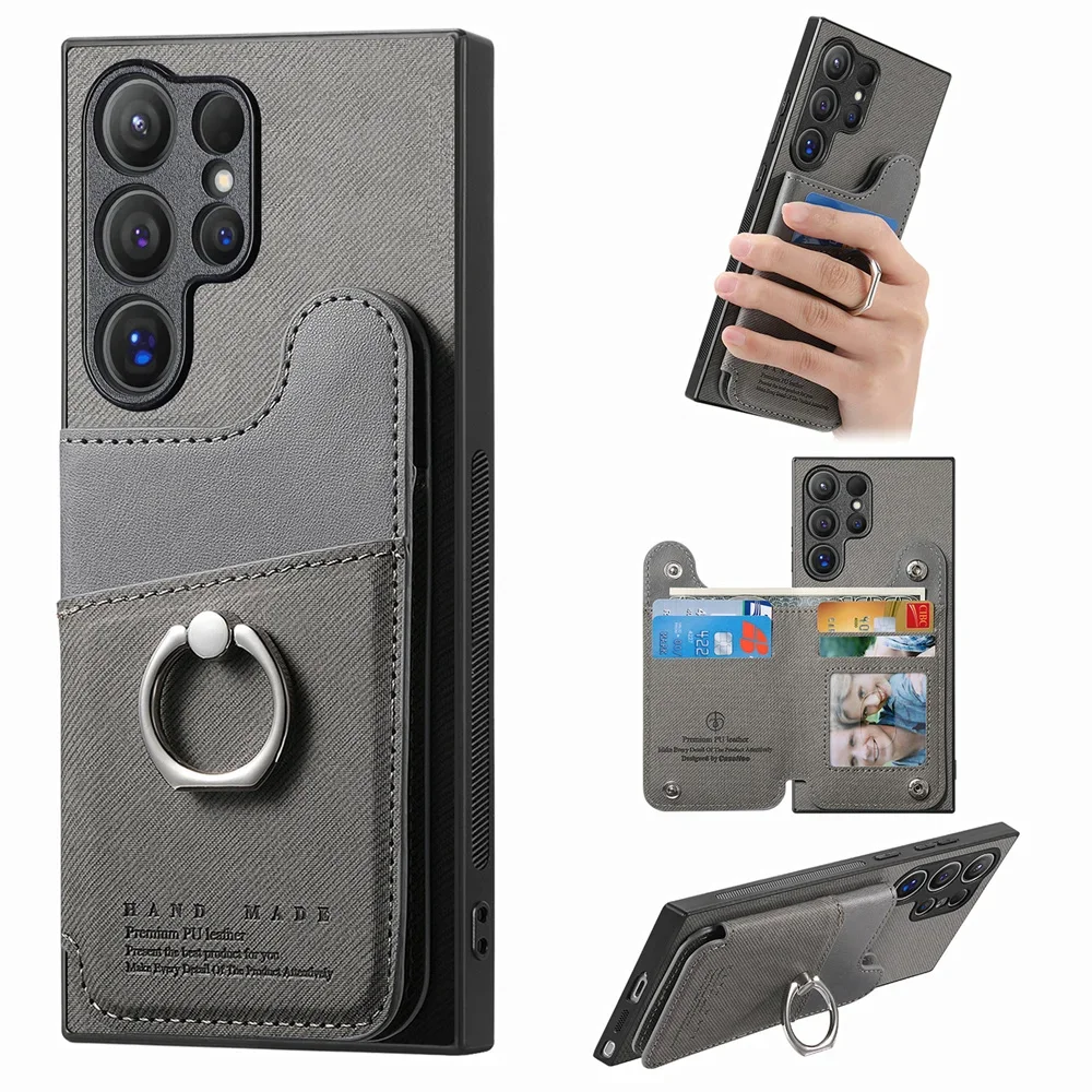 

Магнитный чехол для телефона с RFID-блокировкой для Samsung S25 S24 Ultra S22 Plus S23 FE A16 A26 A36 A56 A55, чехол-кошелек с держателем для карт