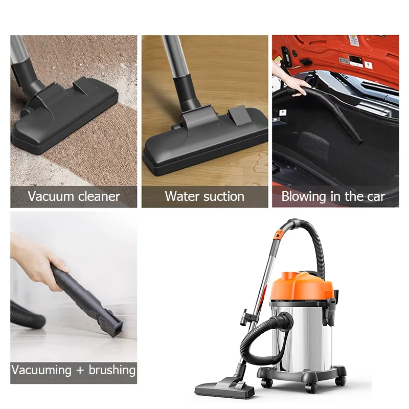 12L Vacuum cleaner 19KPA Attraction Household Ultra quiet Hand-held Strong 1.2KW Large Power Carpet Barrel type Machine wet dry