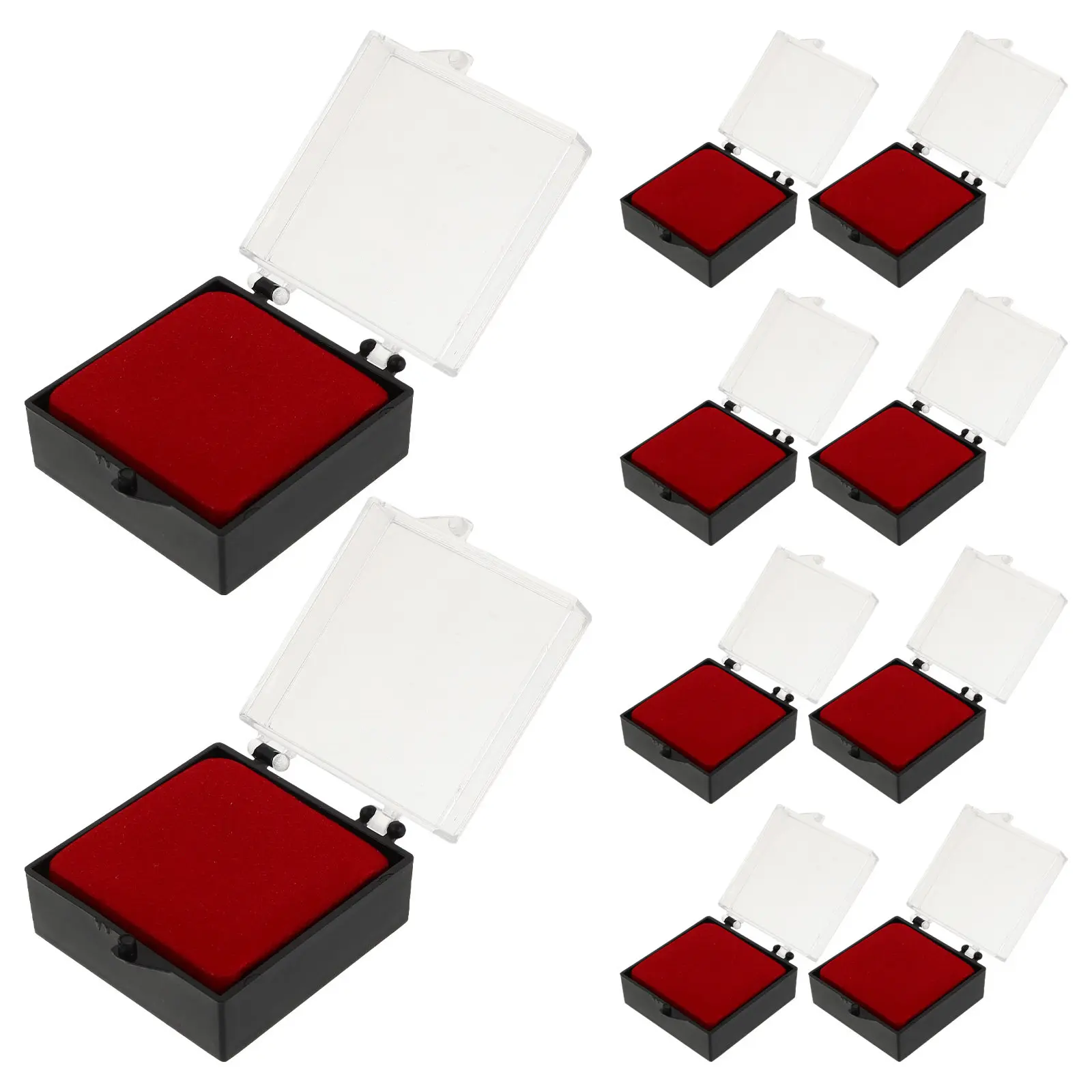

10Pcs Square Transparent Jewelry Display Box Clear Miniature Case for Rings Brooches Earrings Gemstone Mineral Specimen