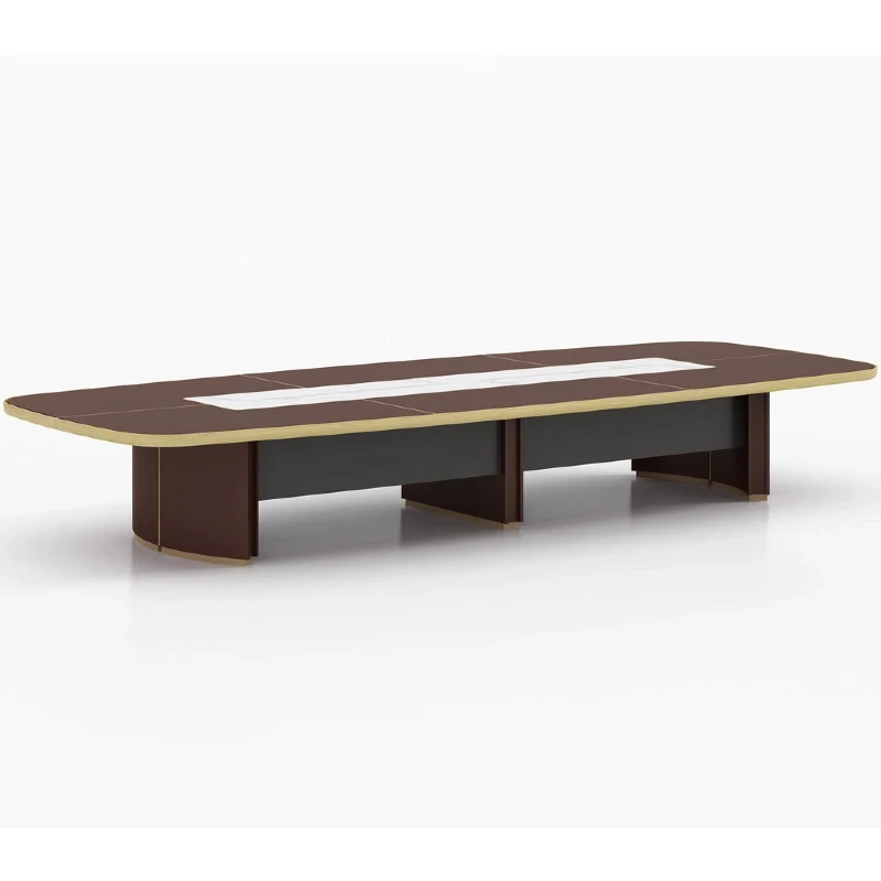 Modern Luxury Commercial Office Conference Table With Leather Pad Big Size 20 Person Meeting Table For Government