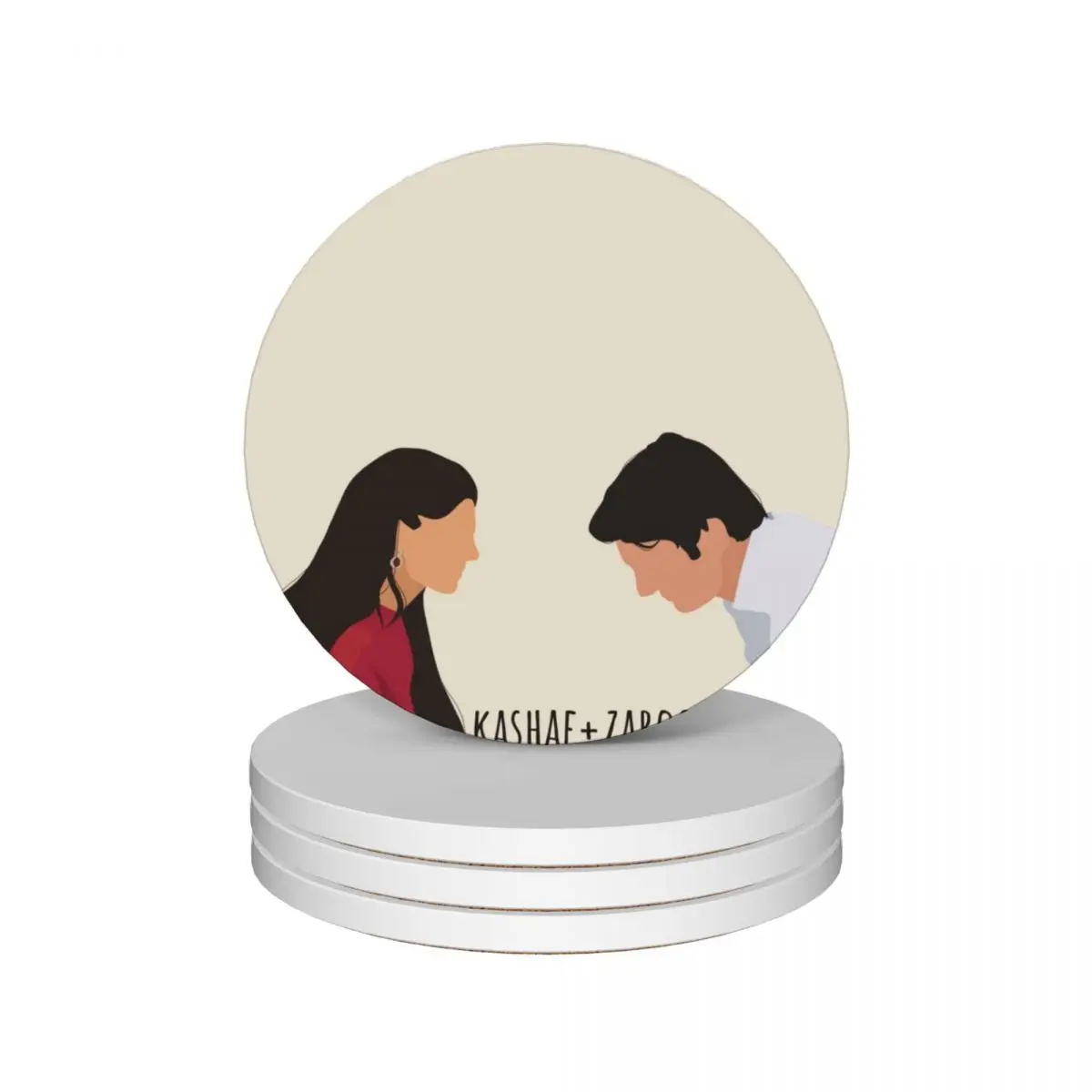 

Zaroon + Kashaf - Zindagi Gulzar Hai Ceramic Coasters (Set of 4) customized cute tea cup holder ceramic set Coasters