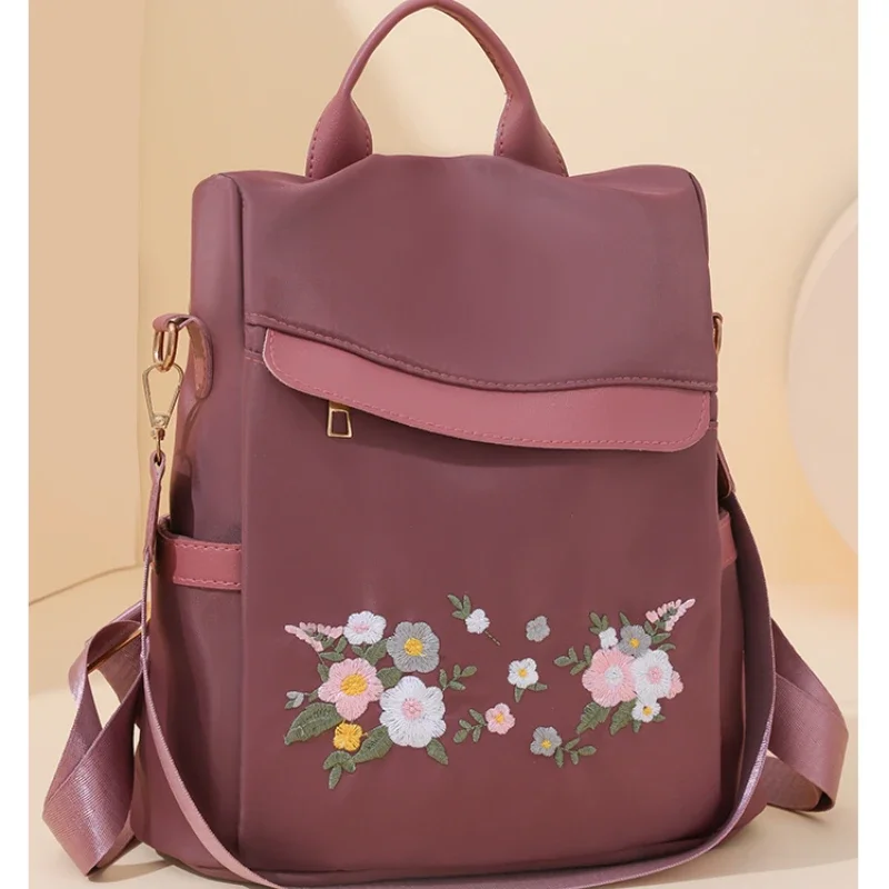 Hot Selling Ethnic Style Embroidery Backpack 2024 New Pattern Nylon Student Bag High-capacity Good-looking Fashion Shoulder Bags