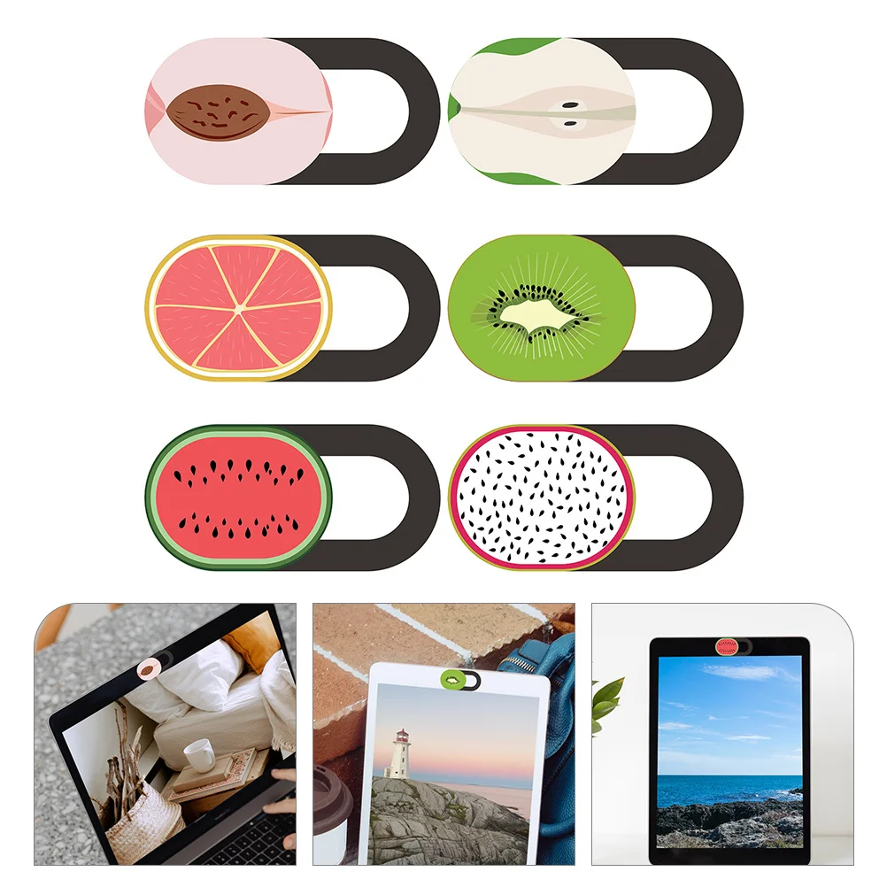 

6Pcs Decorative Covers for Laptop Phone Web Cam Privacy Ultra Slim Slide Cover Easy Peel and Stick