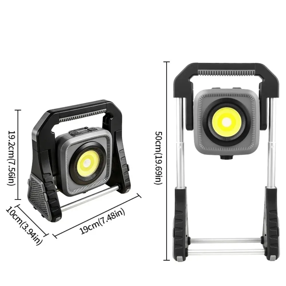 Portable LED COB Work Light Strong Magnetic Rotatable Rechargeable IP65 Waterproof Flashlight for Tent Camping Car Repair