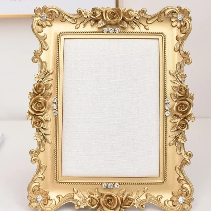 Gold rose lace photo frame stud earrings fixed plate earrings display stand jewelry storage plate home decoration ornament
