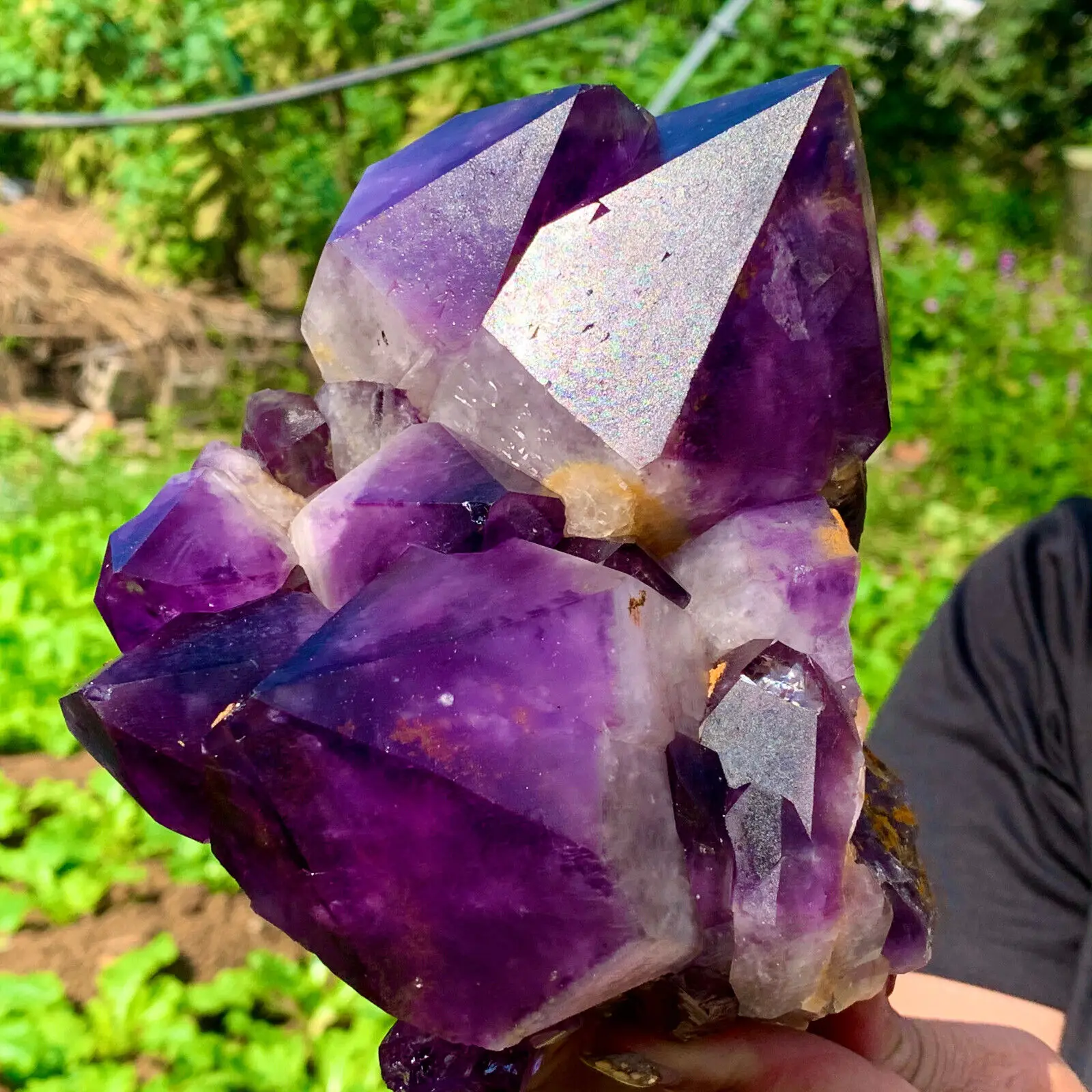 

Huge Natural Uruguay Amethyst Large Hole Cluster Quartz Mineral Specimen Original Stone Degaussing, Wealth Healing