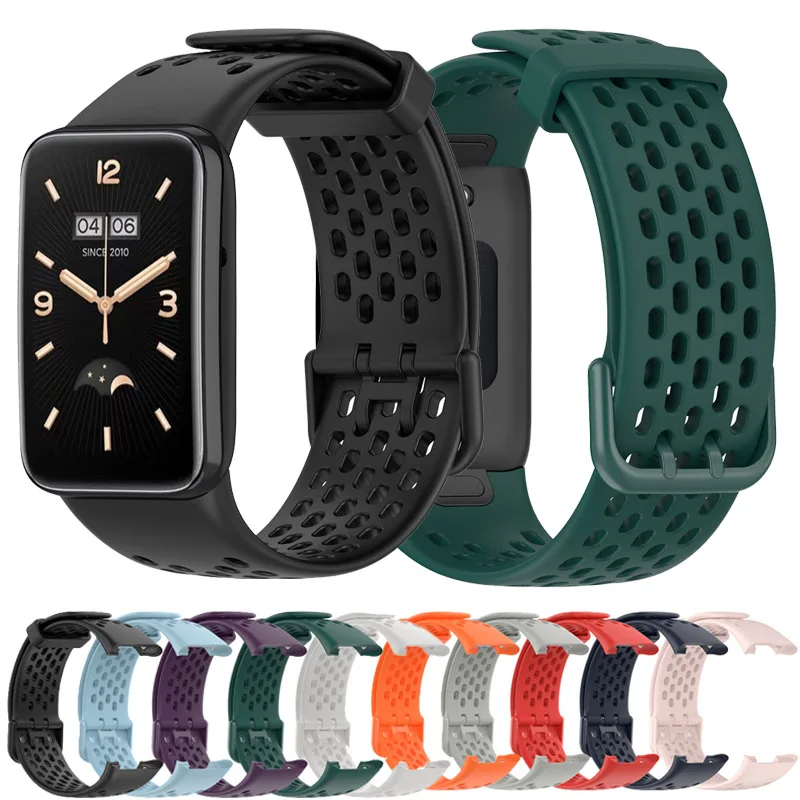 Tali silikon lembut untuk Xiaomi Mi Band 7 Pro, tali gelang pintar bernapas untuk MiBand 7 Pro aksesori sabuk gelang Correa
