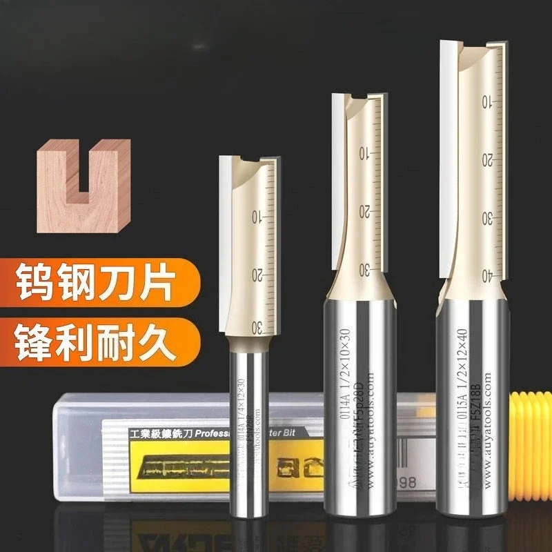 Double Edged Straight Router Bit Woodworking Milling Cutter for CNC Cutting Carving Grooving Trimming