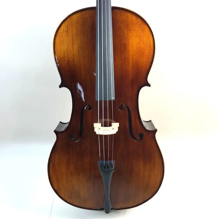 real Tiger Maple solid wood Cello 4/4 3/4 Spruce panel student cello stringed instrument beginner professional violoncello