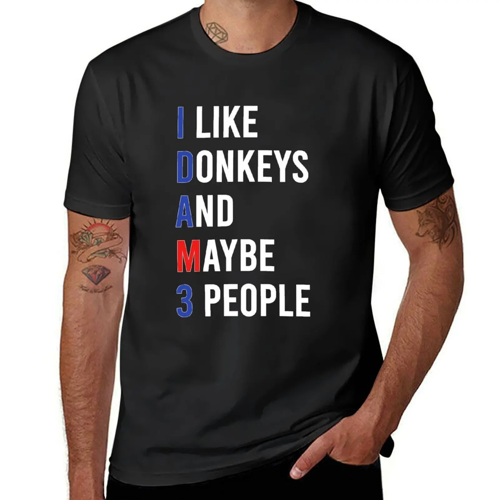 

I Like Donkeys & Maybe 3 People Donkey Lover Funny Donkey, Donkeys Squad gifts T-Shirt quick-drying plain black t shirts men