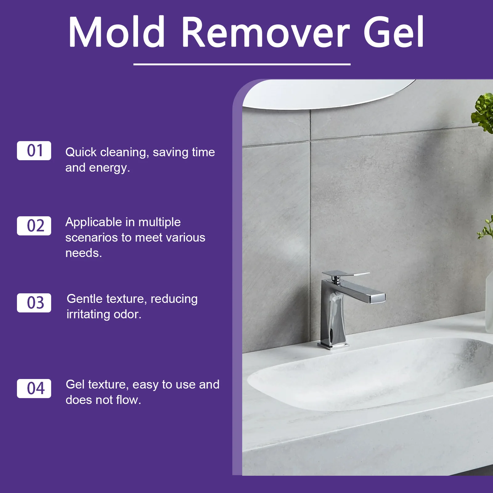 Anti-Mold Remover Gel Fast Acting Stubborn Stain Cleaner For Wall Tiles Grout Sealant Bathroom Kitchen Home Cleaning Solution