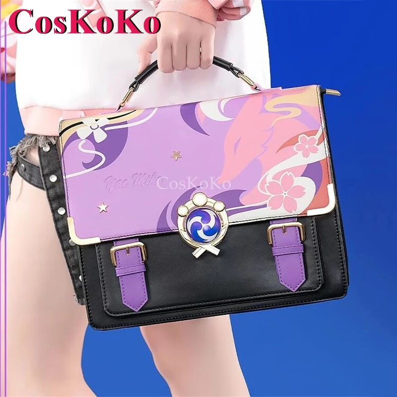 CosKoKo Yae Miko Cosplay Game Genshin Impact Theme Impression Pack Daily Preppy Commuter Backpack Messenger Bag Fashion Itabag