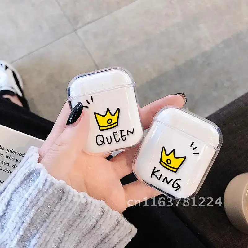 

Hard PC Transparent Earphone Cases For AirPods 1 2 Charging Box Cute Cartoon Cactus Crystal Cover Bag For Airpods Cases