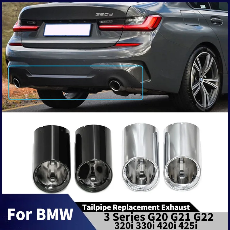 For BMW 3Series G20 G21 G22 320i 330i 420i 425i Tailpipe Replacement Exhaust Mufflers Tail Throat Decorative Cover Parts Tuning