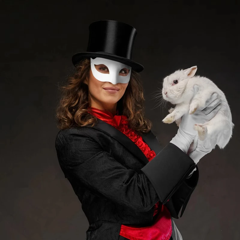 

20pcs White Paper Mask Set Halloween Cosplay Cat Fox DIY Paintable Half Face Mask Animal Costume Party Decorate Craft Prop