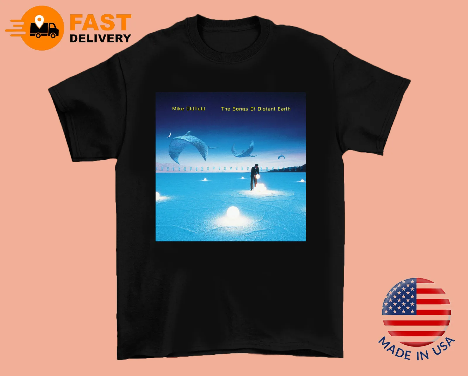 Mike Oldfield The Songs of Distant Earth Album Cotton Adult T-Shirt BL2.544