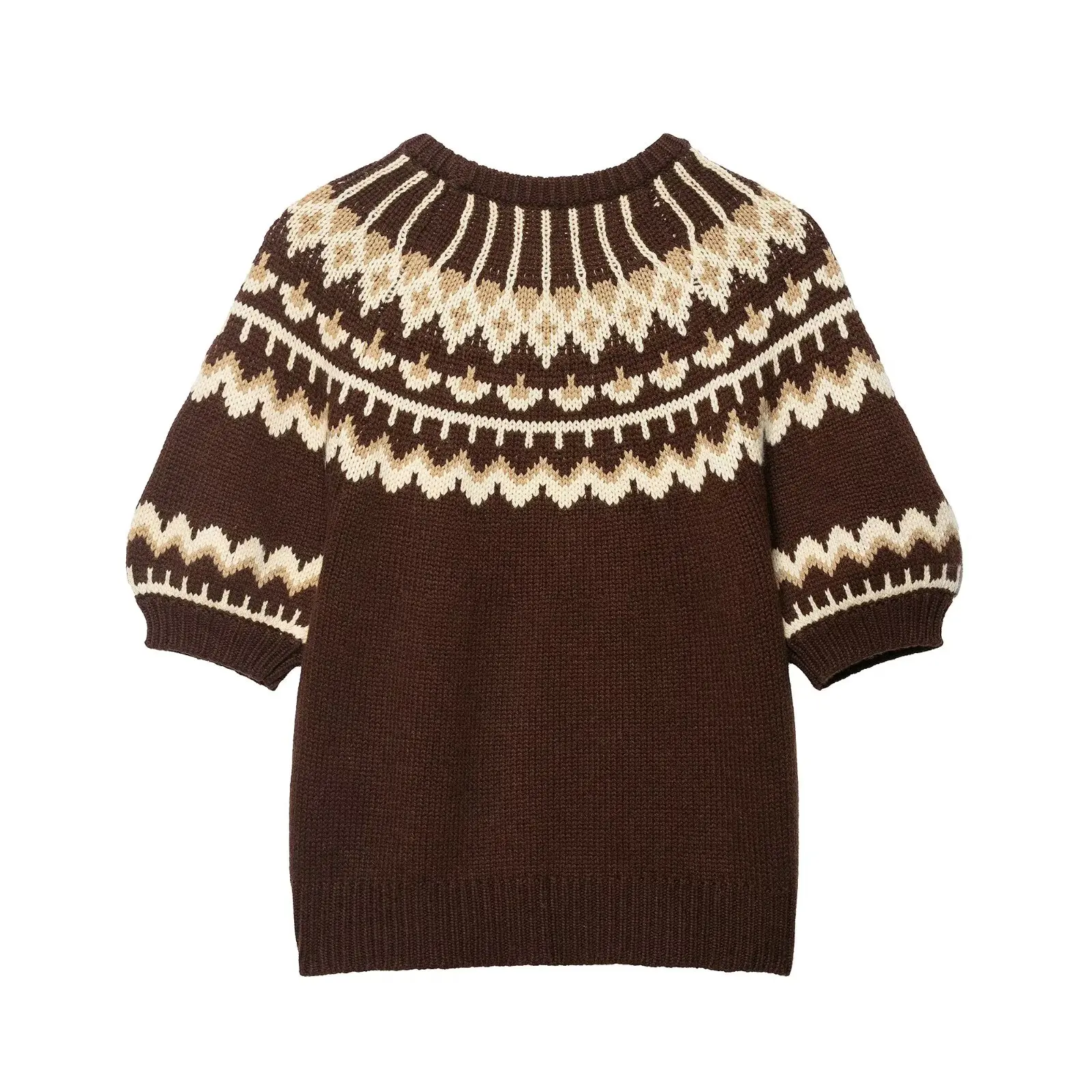 JNLEAOG Faionable Knitted ort Sve Sweater with Embroidery Design for Women Autumn New Sle Loose Fit Polyester Fiber