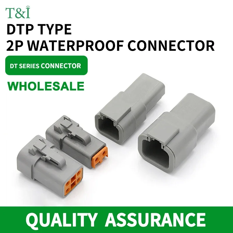 

DTP06-2S Deutsch type automotive waterproof connector high current heavy truck wiring harness male and female plug DTP04-2P