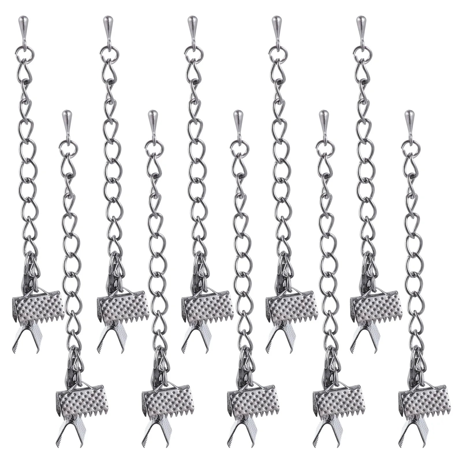 

Iron Kneading Clamps 10mm Cord Fastener Mazi Buckles Ends Fixed Clip Crimp End Clamps Small Waterdrop Tail Chain