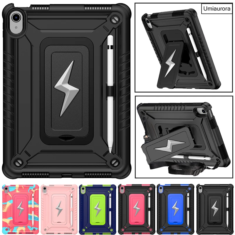 

For IPad 7th 8th 9th 10.2 10th 10.9 11th Gen 11 inch A16 Air2 9.7 Pro 10.5 Stand Strap Shockproof Tablet Case Cover Rugged Funda