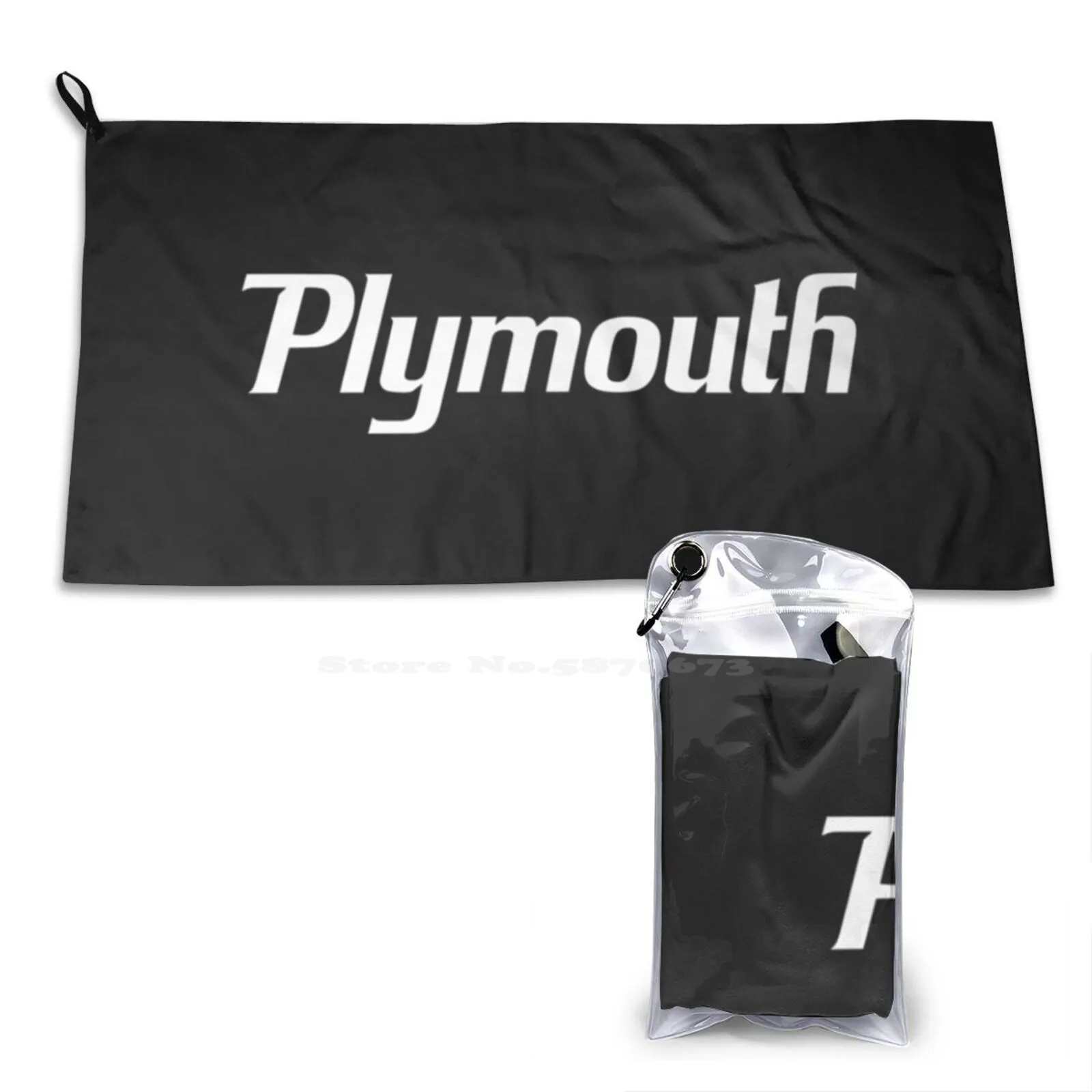 Plymouth White Logo Horizontal Fan Art 3D Print Pattern Towel Soft Towel Mopar Logo Symbol Parts Chrysler Muscle Cars Charger