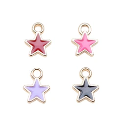 WYSIWYG 20pcs 8.9x6.7mm 4 Colors Enamel Little Star Charms Pendant For DIY Jewelry Making Handmade Jewelry Craft Findings