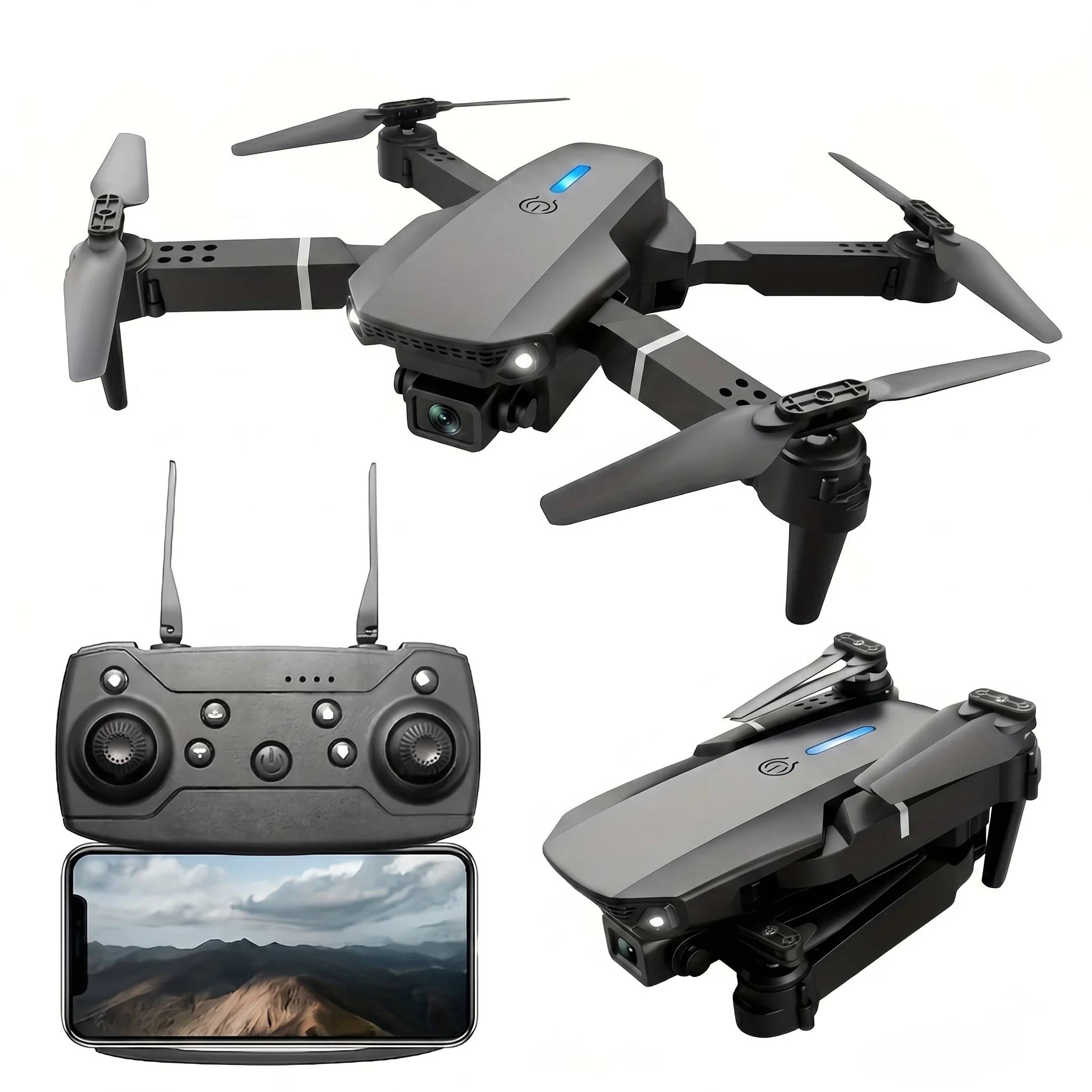 The 2026 Upgraded E88PRO MAX Foldable Drone Features Dual Cameras, Extra Batteries, an 8K Screen for Remote Control, and One-click Return-to-home Functionality. Suitable for Beginners, It's an Ideal Independence Day or Holiday Gift. - view 7