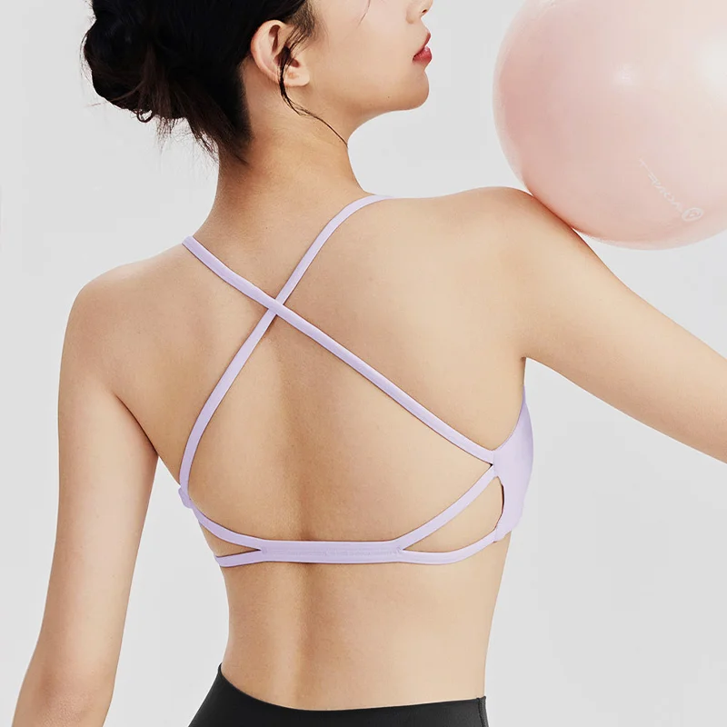 PofyBofy Crisscross Longline Bra Sexy Crisscross Back Sports Bra Medium Support Seamless Bra Gym Wirefree Everyday Fitness