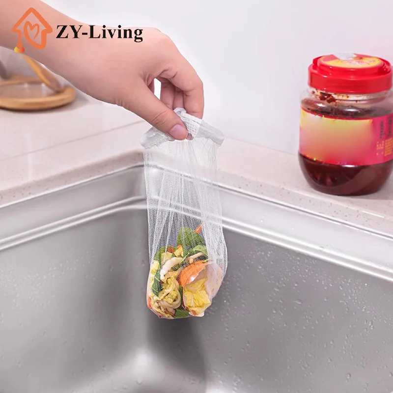 

100Pcs Disposable Sink Filter Kitchen Sewer Net Garbage Filter Bag Sink Strainer Bathroom Drain Hair Anti-blocking Net