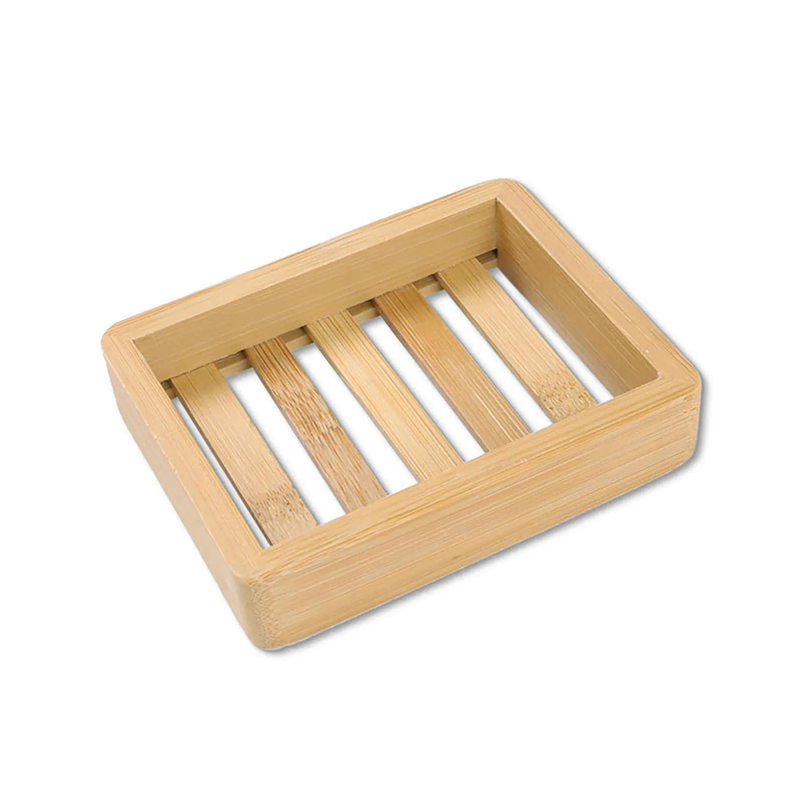 Natural Wood Bamboo Soap Drainer Tray with Cover Dish Storage Bathroom Container Portable Bathroom Soap Dish Storage Box