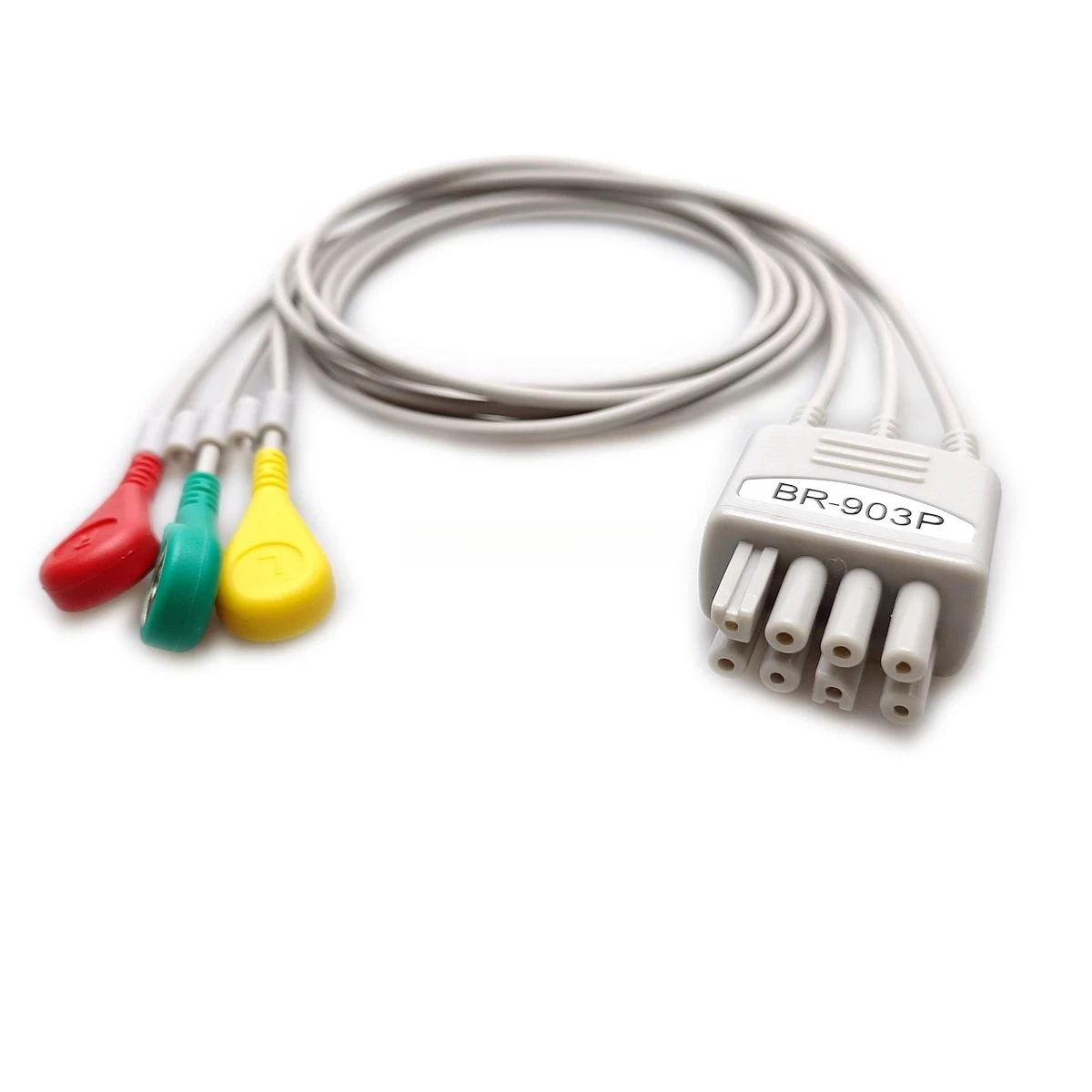 Compatible with Nihons Kohdens 3-Lead ECG Cable Button IEC Type BR-913P ECG Lead