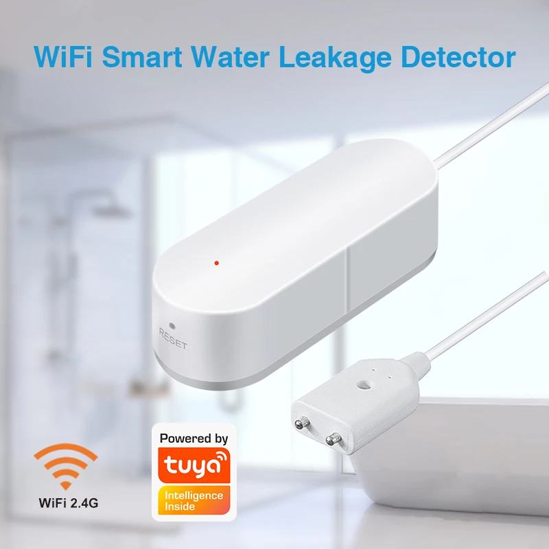 Tuya WiFi Water Leak Detector Water Flood Sensor Smart Life APP Remote Monitoring Flood Alert Overflow Security