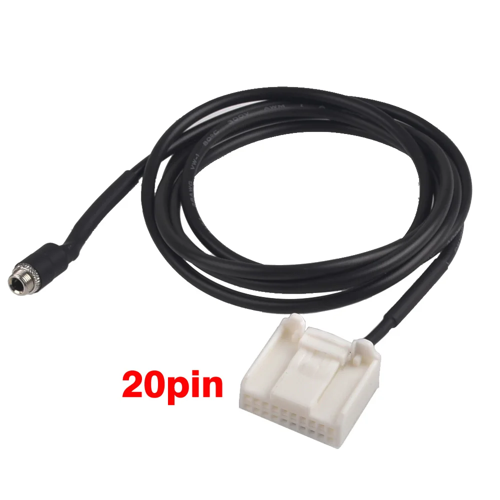 3.5mm 20pin AUX Audio Music Cable Female Input Adapter For Toyota Camry Corolla Reiz RAV4 Highlander
