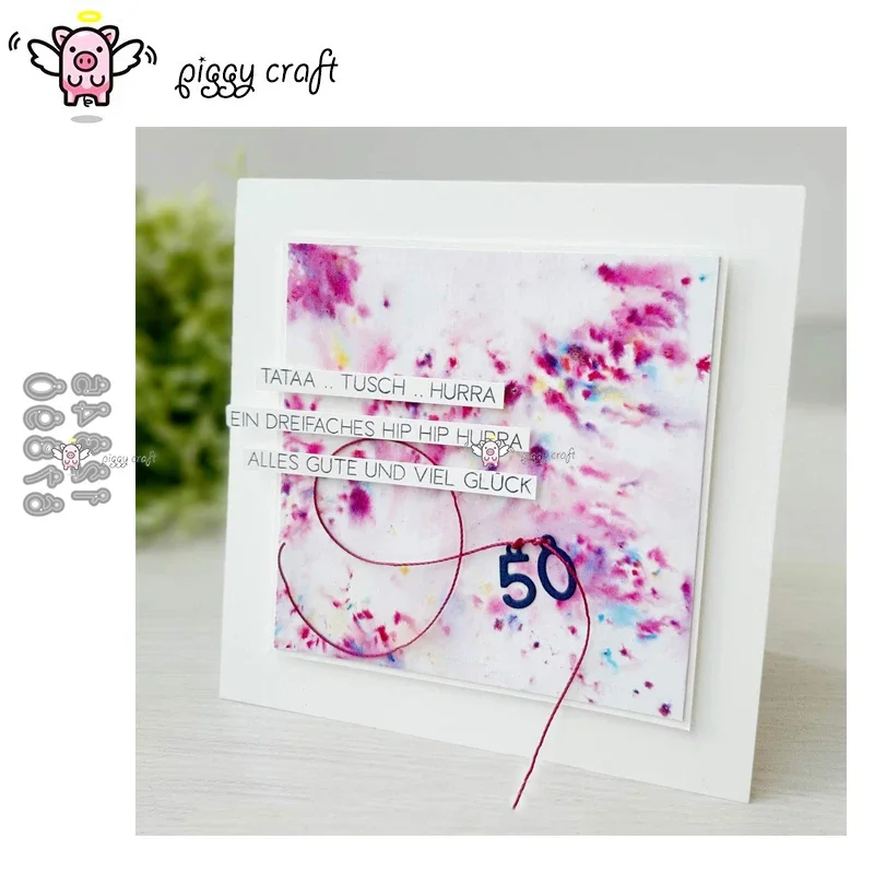 1pc Piggy Craft metal cutting dies cut die mold Chain number decoration Scrapbook paper craft mold blade punch stencils dies