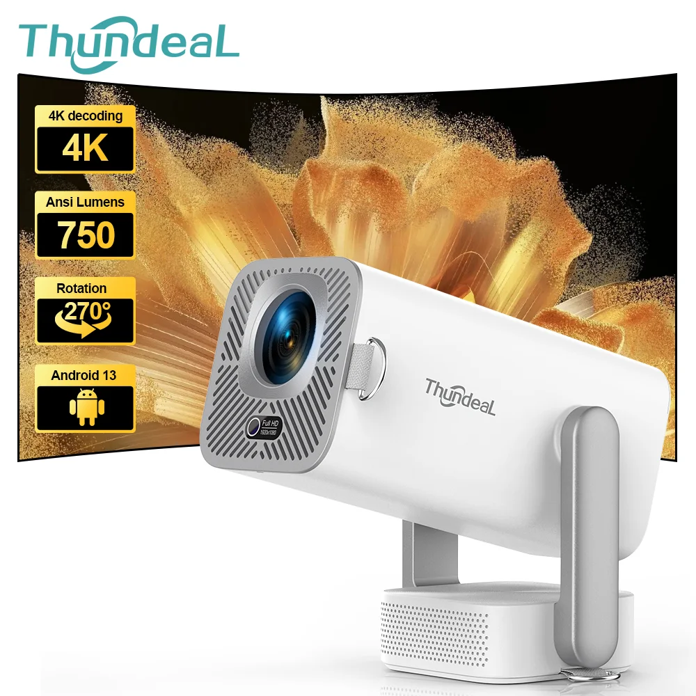 ThundeaL Full HD 1080P Projector 4K 3D Video TD80Pro WiFi Android TD80W Portable Beam Projector TD80 Pro Outdoor Home Theater