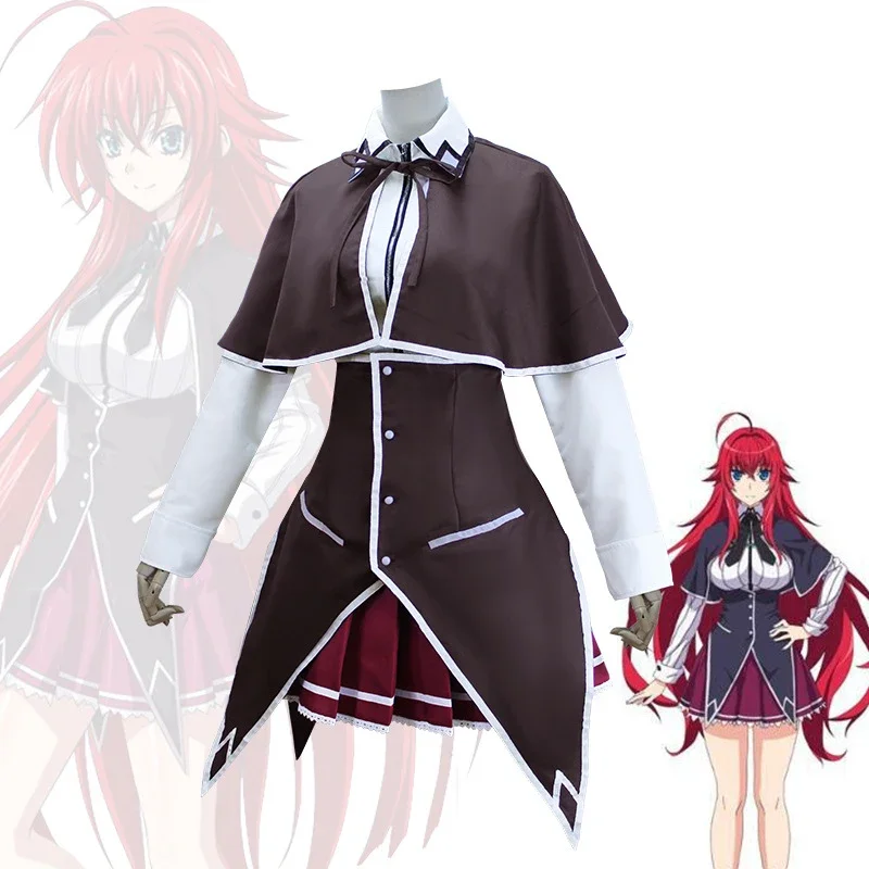 

Anime High School D×D Rias Gremory Cosplay Costume Uniform Set Woman Cape Top Skirt Party Halloween Costume