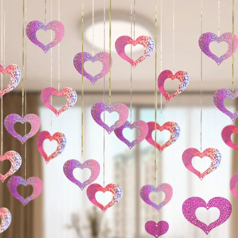 100pcs Love Heart Laser Pendan - Confetti Balloon Set ulasan dan harga
