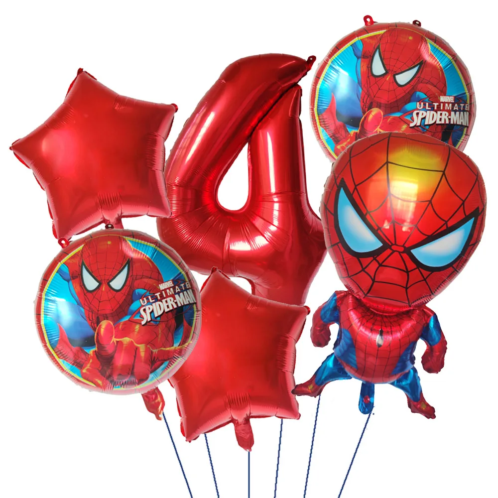 6pcs Hero Spiderman Foil Balloon Set children‘s Birthday Party Decoration Spider Baby Shower Inflatable boys Toy Gift Globos image 3