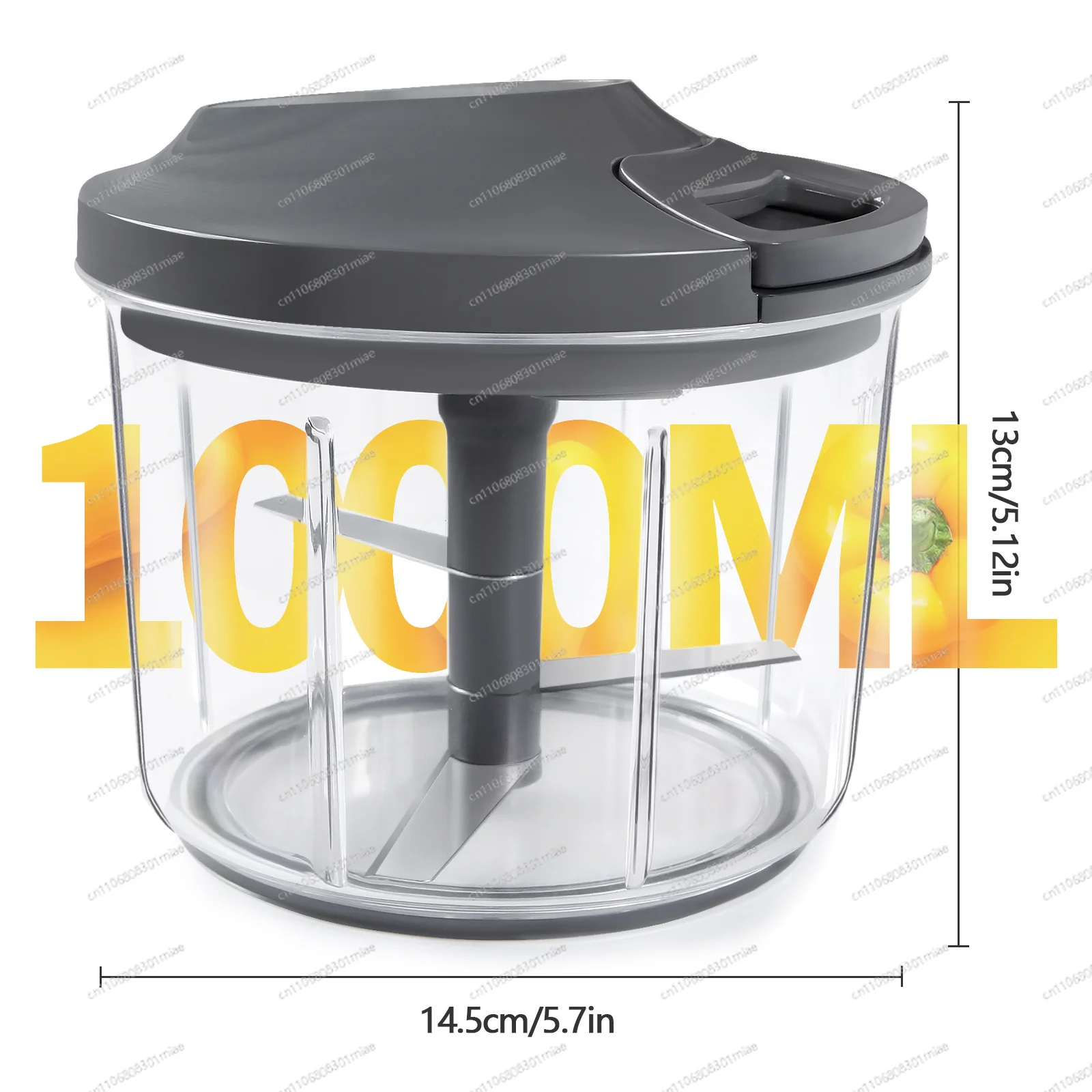 1000 ml manual food processor, manual chopper/meat grinder/blender