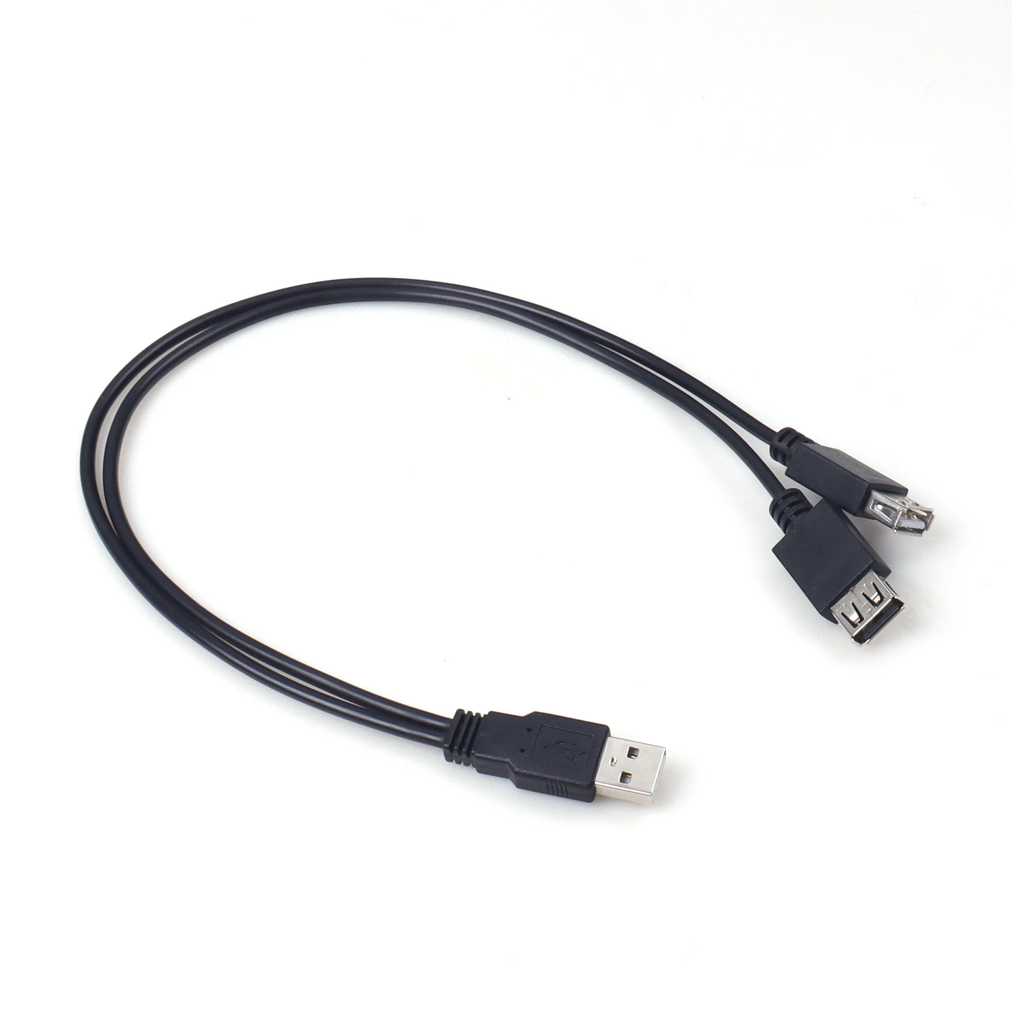 USB 2.0 A Cable One To Two Female Data Power Adapter Y Splitter USB Charging Power Cable Cord Extension Cable